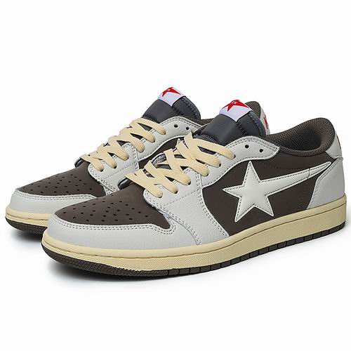 Star Leisure Shoes For Men and Women White Brown-4